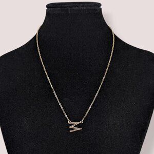 (2/$20) Metal "M" Pendant Necklace